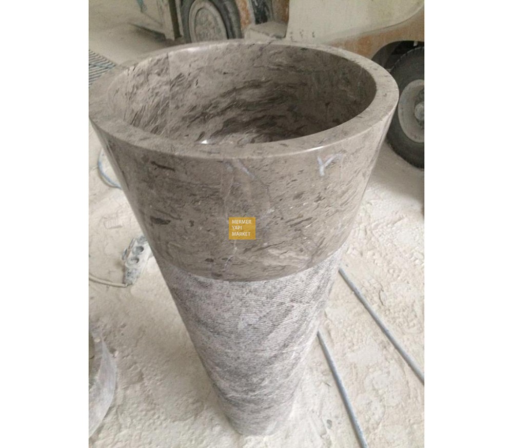 Silver Traverten Alt Tarama Dikey Lavabo