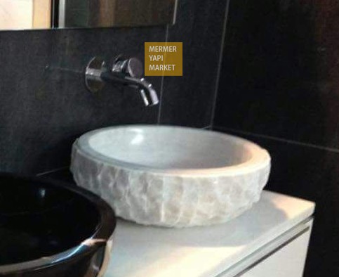 Dışı Patlatma Mermer Beyaz Lavabo