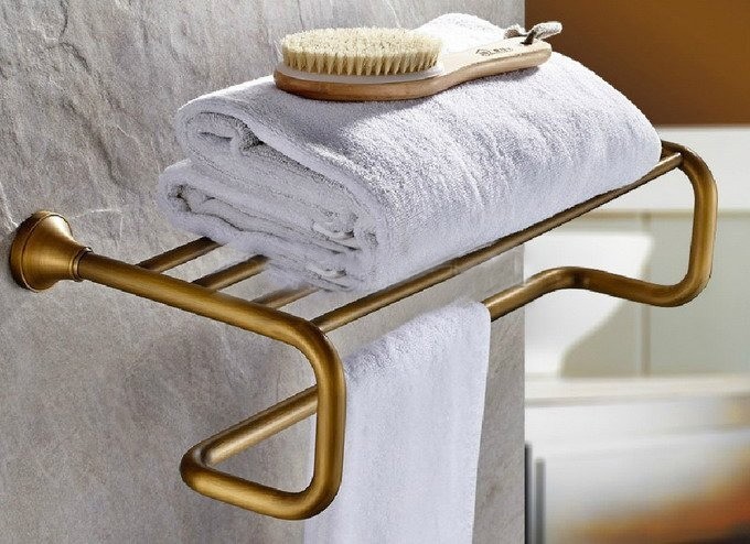 Antik Pirinç Duvara Monte Banyo Havlu Bar