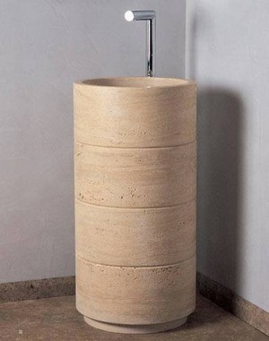 Dikey Traverten Lavabo